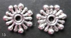 tibetaans zilveren spacers 13 - 10 mm -10 voor 0,75