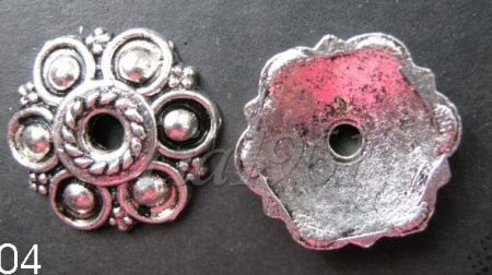 tibetaans zilver:bead caps 04 -13,5 mm - 1