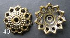 tibetaans zilver:bead caps 41 goud - 12 mm - 1 - Thumbnail