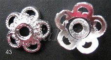 tibetaans zilver:bead caps 42 - 11 mm