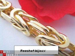 DIKKE KONINGSARMBAND ZWAAR GOUD PLATED, 21 CM 7X7 MM 50 gr