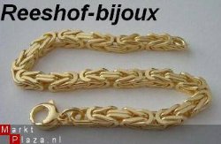 KONINGSARMBAND ZWAAR GOUD PLATED, 20 CM 5X5 MM 20 gr
