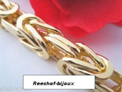 KONINGSARMBAND ZWAAR GOUD PLATED, 19 CM 5X5 MM. 19 gr