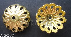 bead caps A gold plated : 12 mm 10 voor 0,75