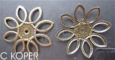 bead caps C copper plated : 22 mm