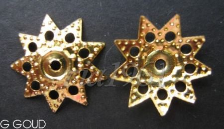 bead caps G:gold plated:12 mm 10 voor 0,50 - 1