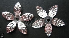 bead caps K(silver plated) 15 mm 10 voor 0,75