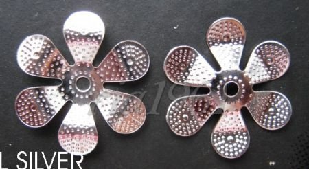 bead caps L(silver plated) 17 mm 10 voor 0,75 - 1