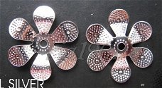 bead caps L(silver plated) 17 mm 10 voor 0,75
