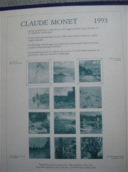 Monet kalender uit 1993 met 10 afbeeldingen om in te lijst - 1