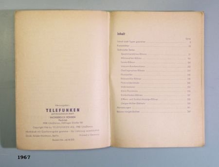 [1967] Taschenbuch Spezial-Röhren, Telefunken. - 2