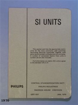 [1970] Pocked Card, Metric Si-UNITS, Philips - 1