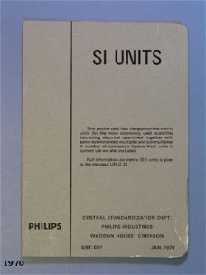 [1970] Pocked Card, Metric Si-UNITS, Philips