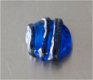 Ringtop glasbead blauw met aventurijn verwisselbaar. - 1 - Thumbnail