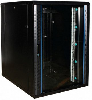 22U 19inch serverkast patchkast serverrack glazen voordeur 800x1000x1200 mm - 1