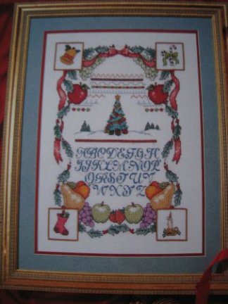 Borduurpatroon Letterlap Kerst - nr. 1