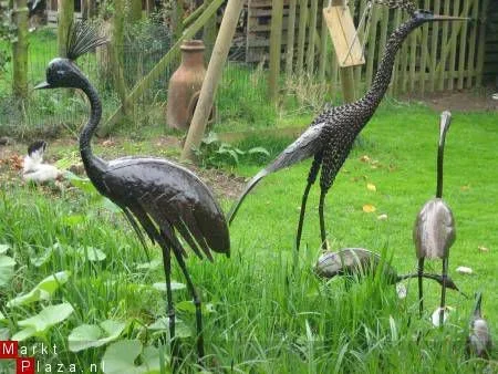 Metalen tuinbeelden, tuinbeeld metaal, vogels, vogel. - 0