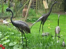 Metalen tuinbeelden, tuinbeeld metaal, vogels, vogel.