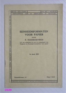 [1939] Eenheidsformaten papier, Noordenbos, HcNorm