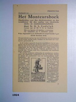 [1924] Prospectus: Het Monteursboek, Ludolph, Kluwer - 1