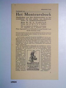 [1924] Prospectus: Het Monteursboek, Ludolph, Kluwer