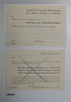 [1930-45] Catalogus bijsluiter (retourverzoek) Ae.E. Kluwer - 1