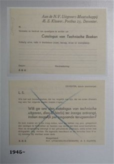 [1930-45] Catalogus bijsluiter (retourverzoek) Ae.E. Kluwer