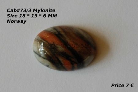 Cab #73-3 Cabochon Myloniet Mylonite - 1