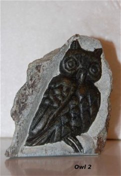 #2 Steatite soapstone Owl Speksteen Uil - 1