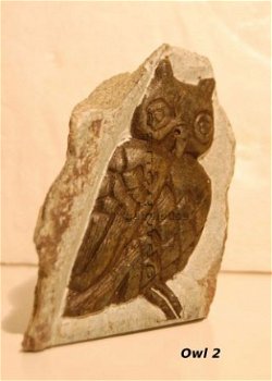 #2 Steatite soapstone Owl Speksteen Uil - 1