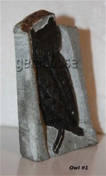 #1 Steatite soapstone Owl Speksteen Uil - 1