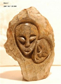 #2 Steatite soapstone modern face Speksteen - 1