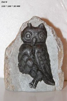 #6 Steatite soapstone Owl Speksteen Uil - 1