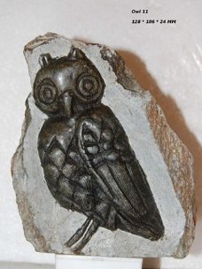#11 Steatite soapstone Owl Speksteen Uil