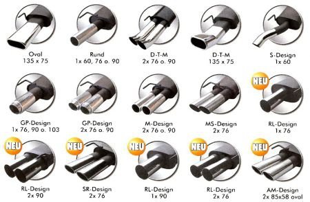 Novus Sportuitlaat Tigra met Styling 2x76mm DTM Gebogen - 1