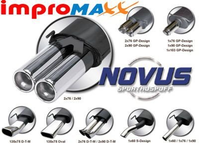 Novus Sportuitlaat Tigra met Styling 2x76mm DTM Gebogen - 1