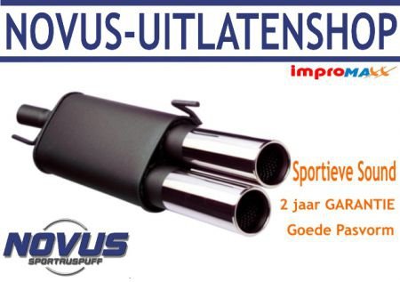 Novus Sportuitlaat Audi A3 8P met Styling 2x 76mm Rond - 1