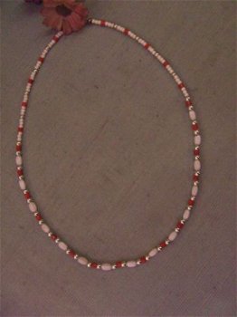 Rood-Wit-Zilver als Ketting - 1