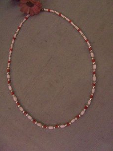 Rood-Wit-Zilver als Ketting