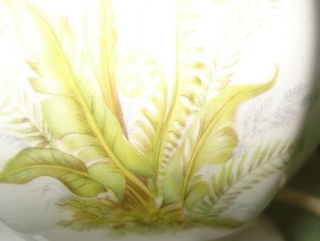retro lampevoet aardewerk met mooie bloemen in nieuwstaat - 3