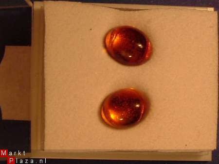 Amber oorstekers 10*8mm in zilver 925 - 1