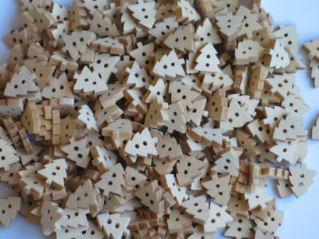 10 wood buttons christmas tree - 1