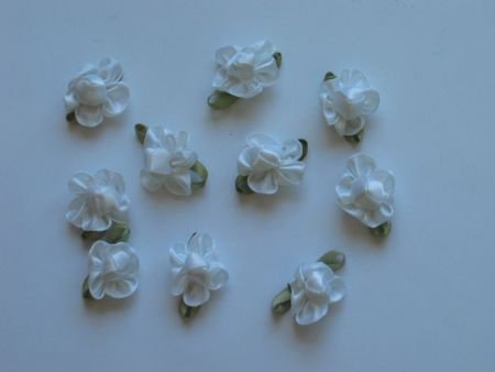 10 silk flowers white - 1