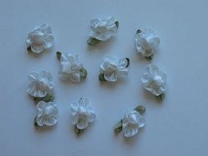 10 silk flowers white