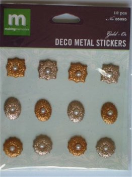 making memories deco metal stickers gold - 1