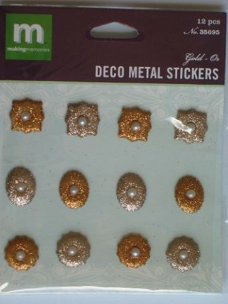 making memories deco metal stickers gold