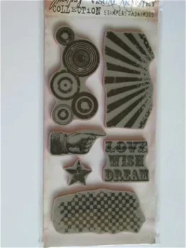 Tim Holtz cling stamp grunge cirque GERESERVEERD - 1