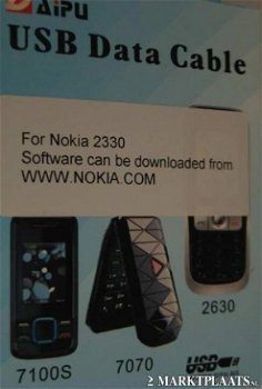 Datakabel voor Nokia 1209,2630,7100s,7070, 2330, Nieuw, €6 - 1