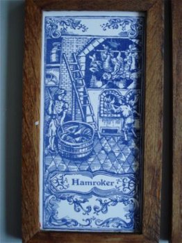 2 blauwe Mosa tegels ambachten hamroker en patebakker 12x22 - 1