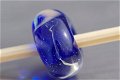 1 glaskraal / bead voor beads armband kobalt raku. - 1 - Thumbnail